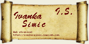 Ivanka Simić vizit kartica